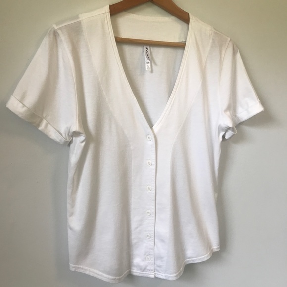 RVCA Button Up V Neck Tee Shirt, Size S - Picture 2 of 12